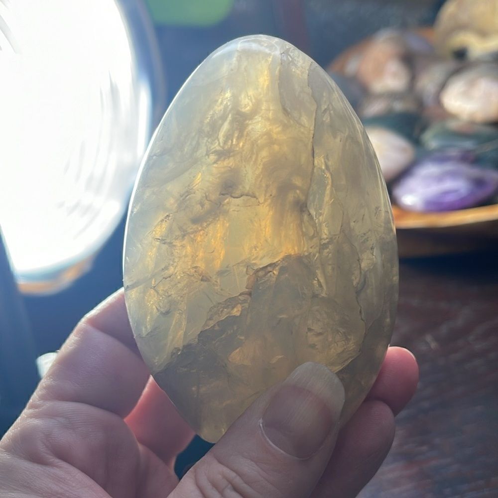 Smoky Quartz Agate Mountain with rainbow
